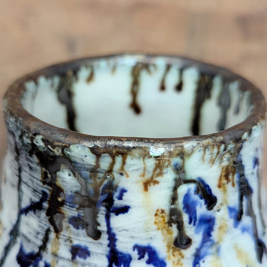 Short Handmade Ceramic Vase - Vines