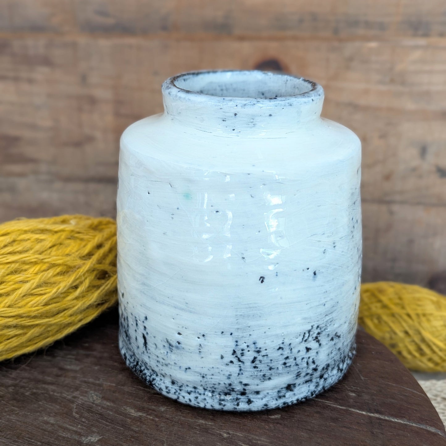 Short Handmade Ceramic Straight-Sided Vase