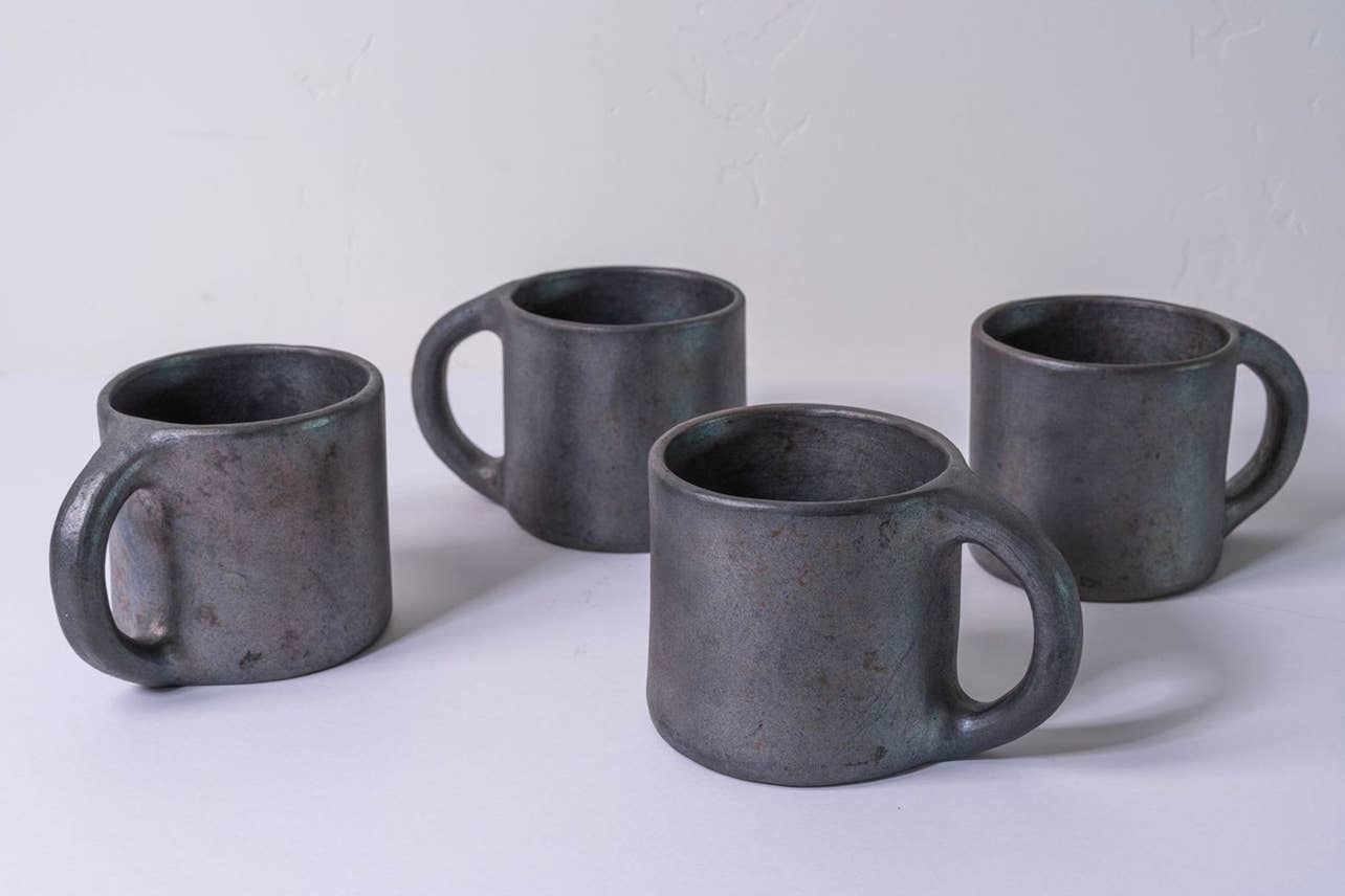 Handmade Metallic Black Mug