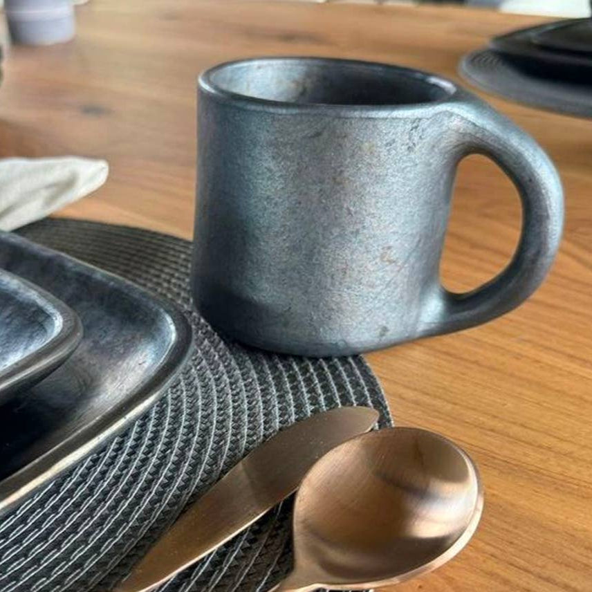 Handmade Metallic Black Mug