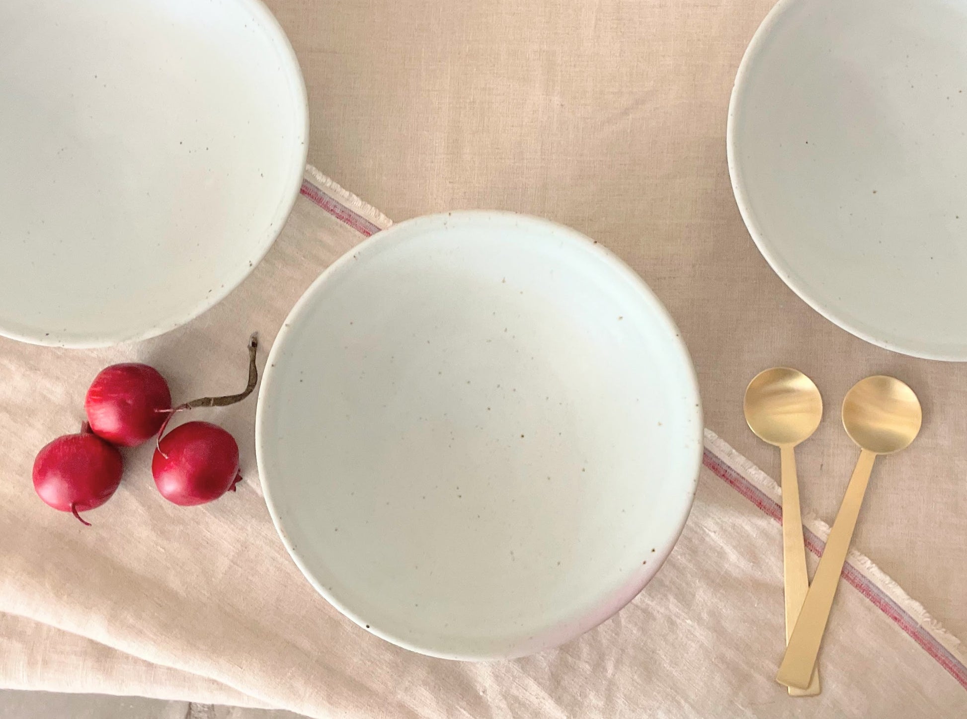 Handmade Speckled Shallow Bowl