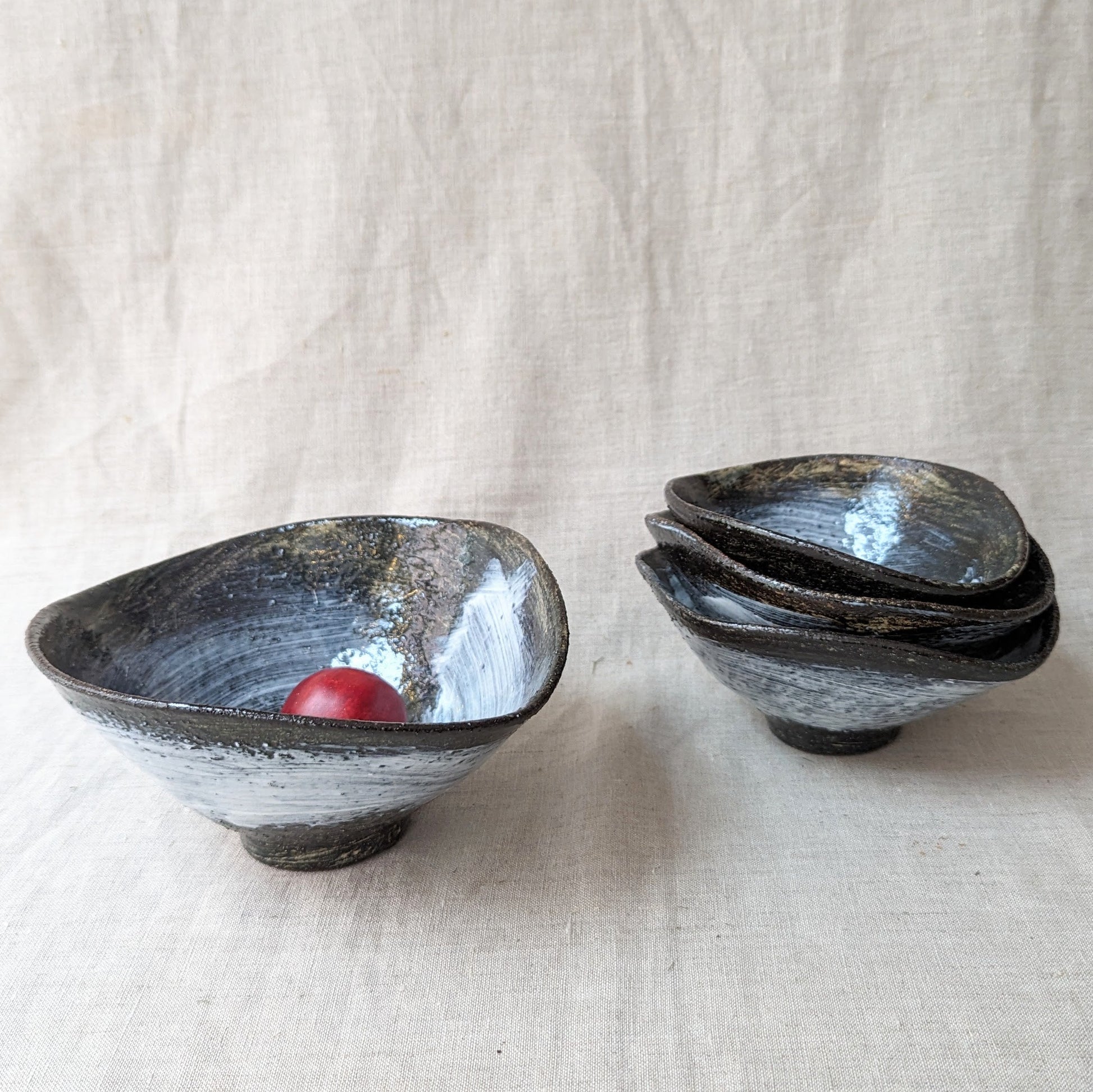 Black and White Brushstroke Bowls - Assorted sizes