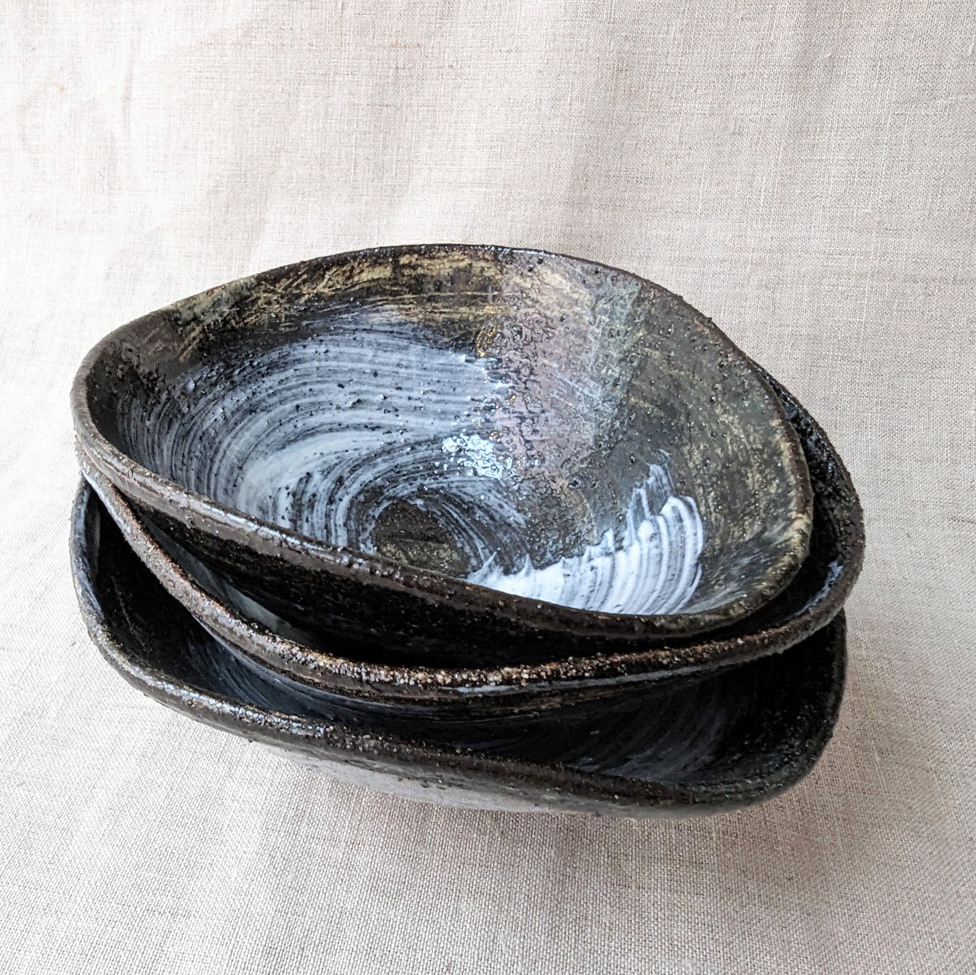 Black and White Brushstroke Bowls - Assorted sizes