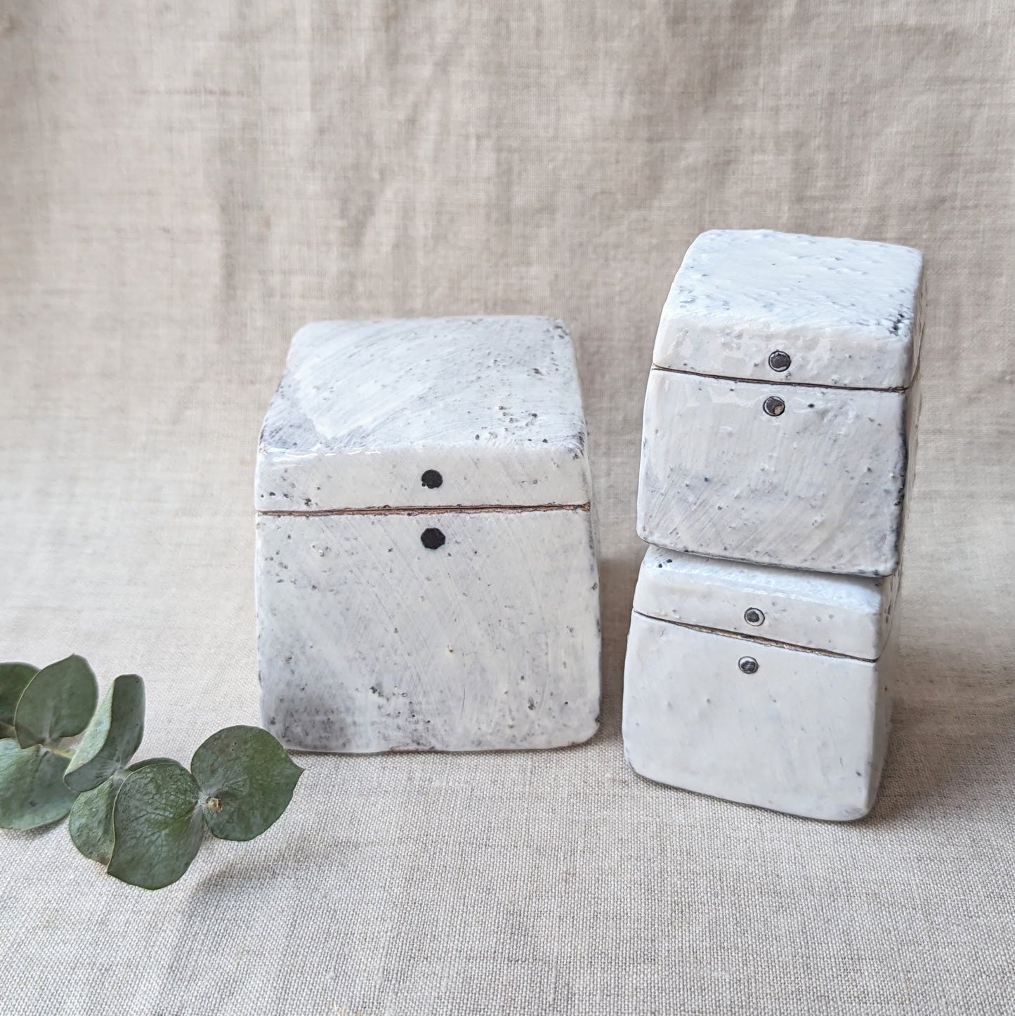 Handmade Ceramic Box - Two Dots