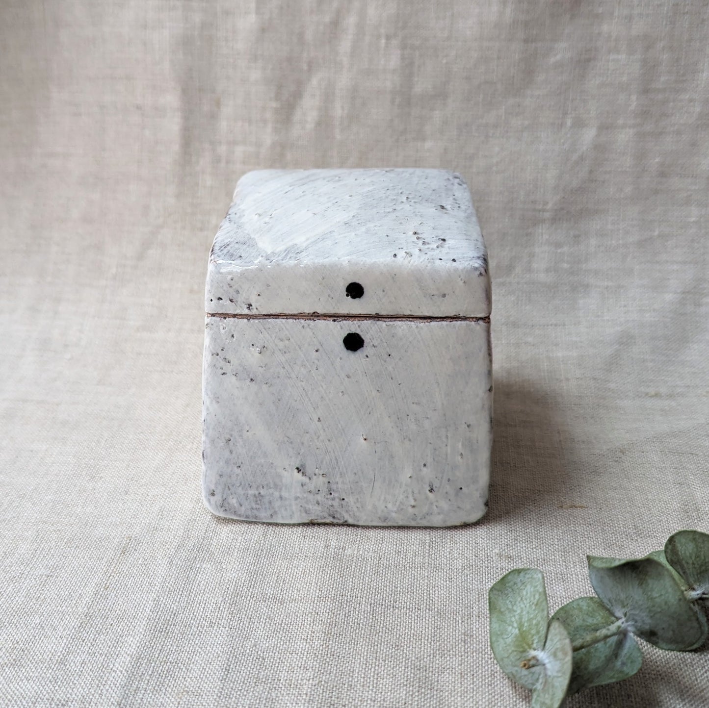 Handmade Ceramic Box - Two Dots