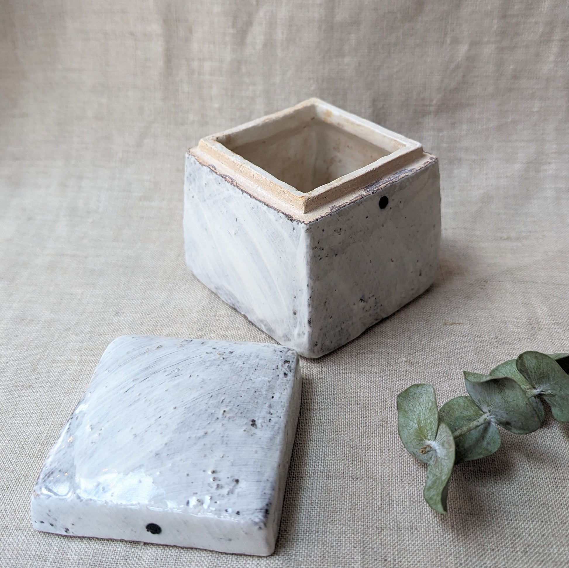 Handmade Ceramic Box - Two Dots