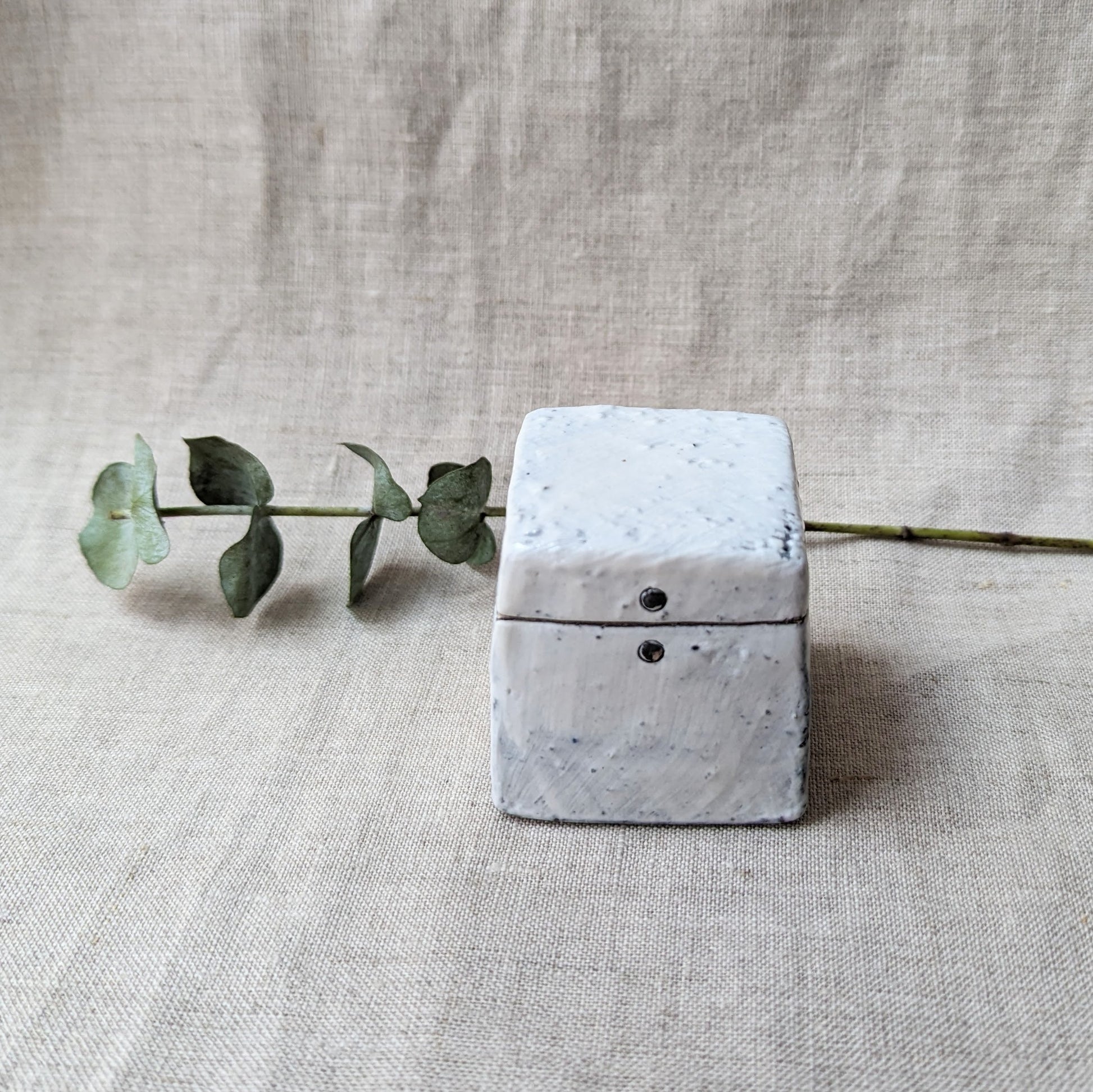 Handmade Ceramic Box - Two Dots