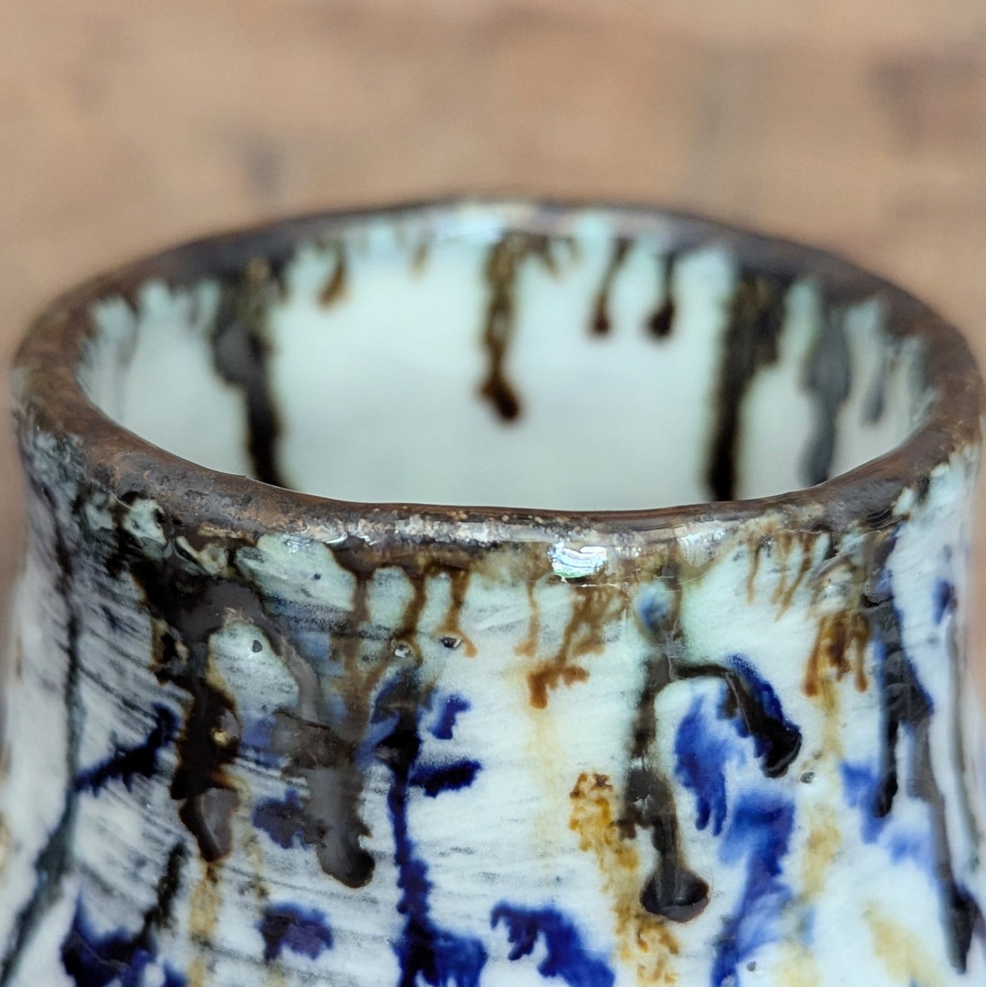 Short Handmade Ceramic Vase - Vines