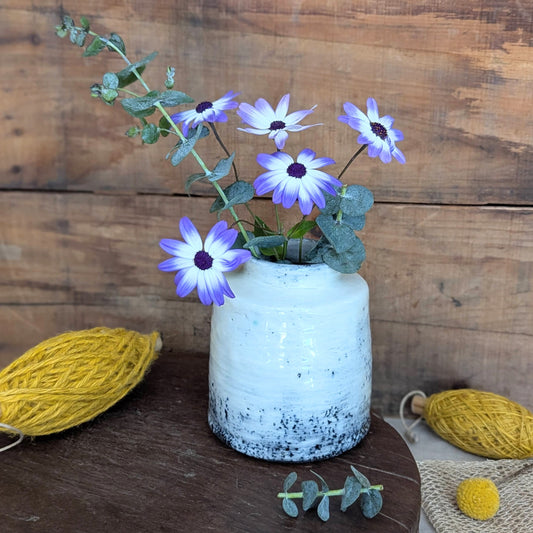 Short Handmade Ceramic Straight-Sided Vase