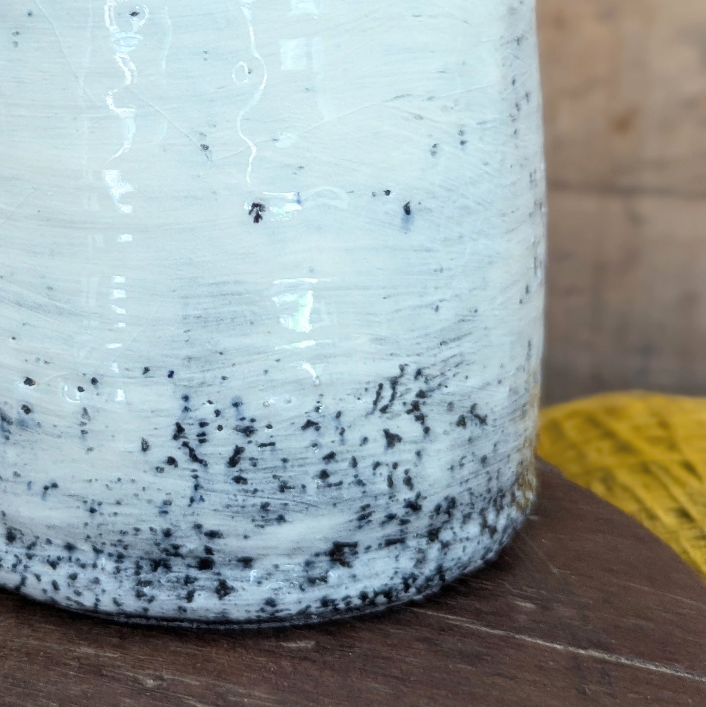 Short Handmade Ceramic Straight-Sided Vase