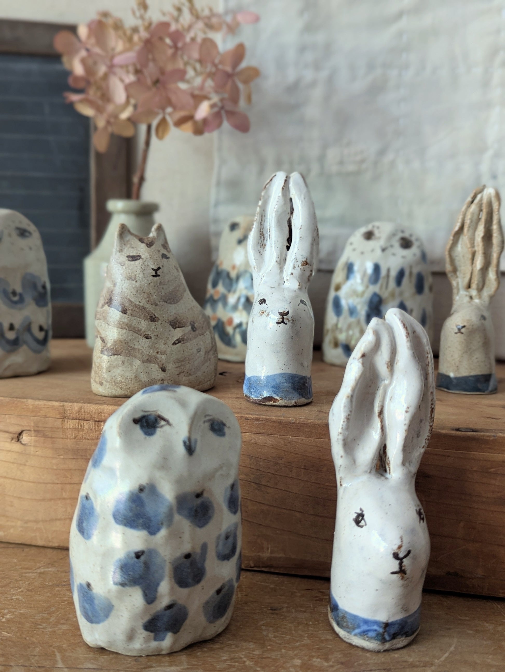 Pinched Ceramic Owls - Large