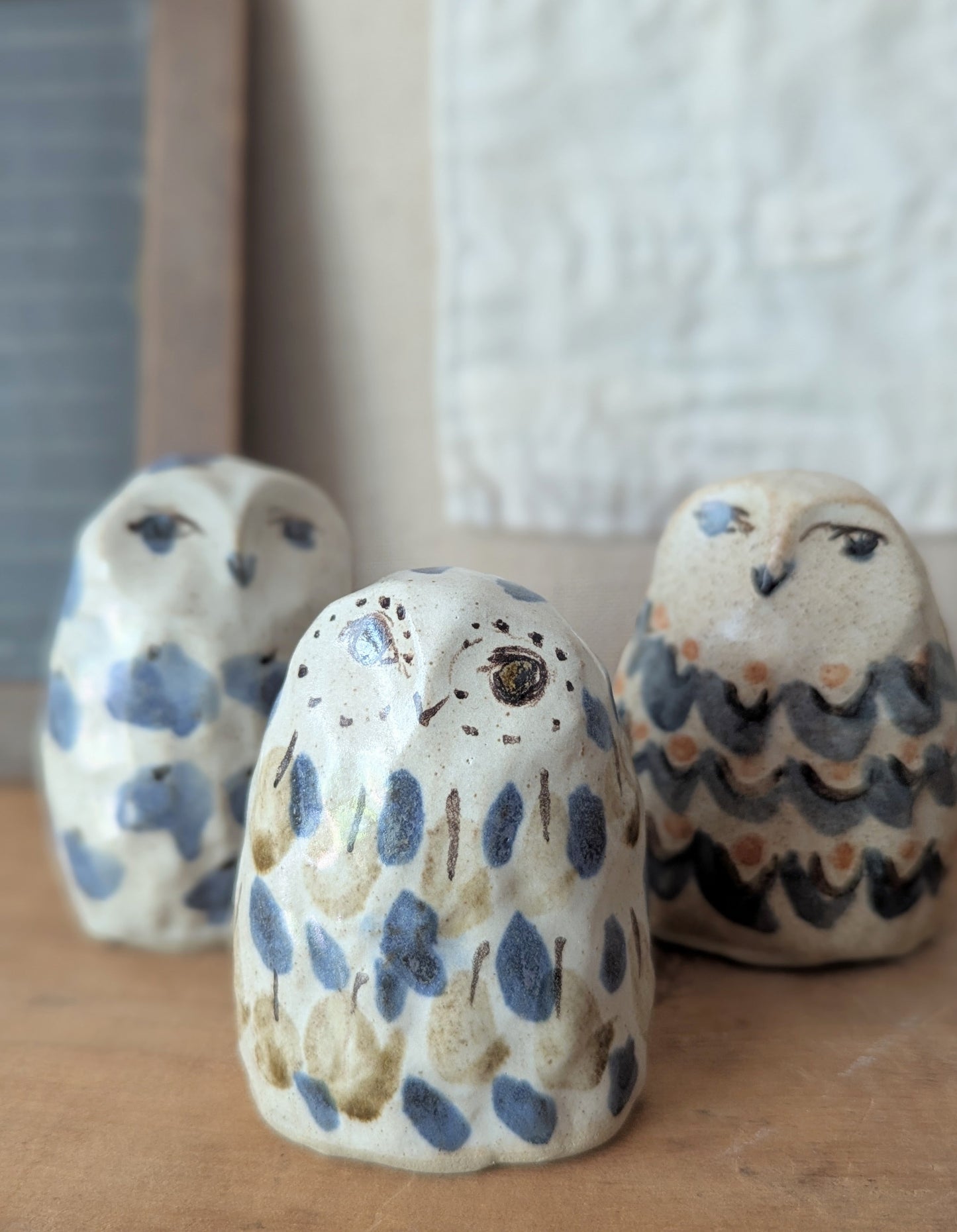 Pinched Ceramic Owls - Large